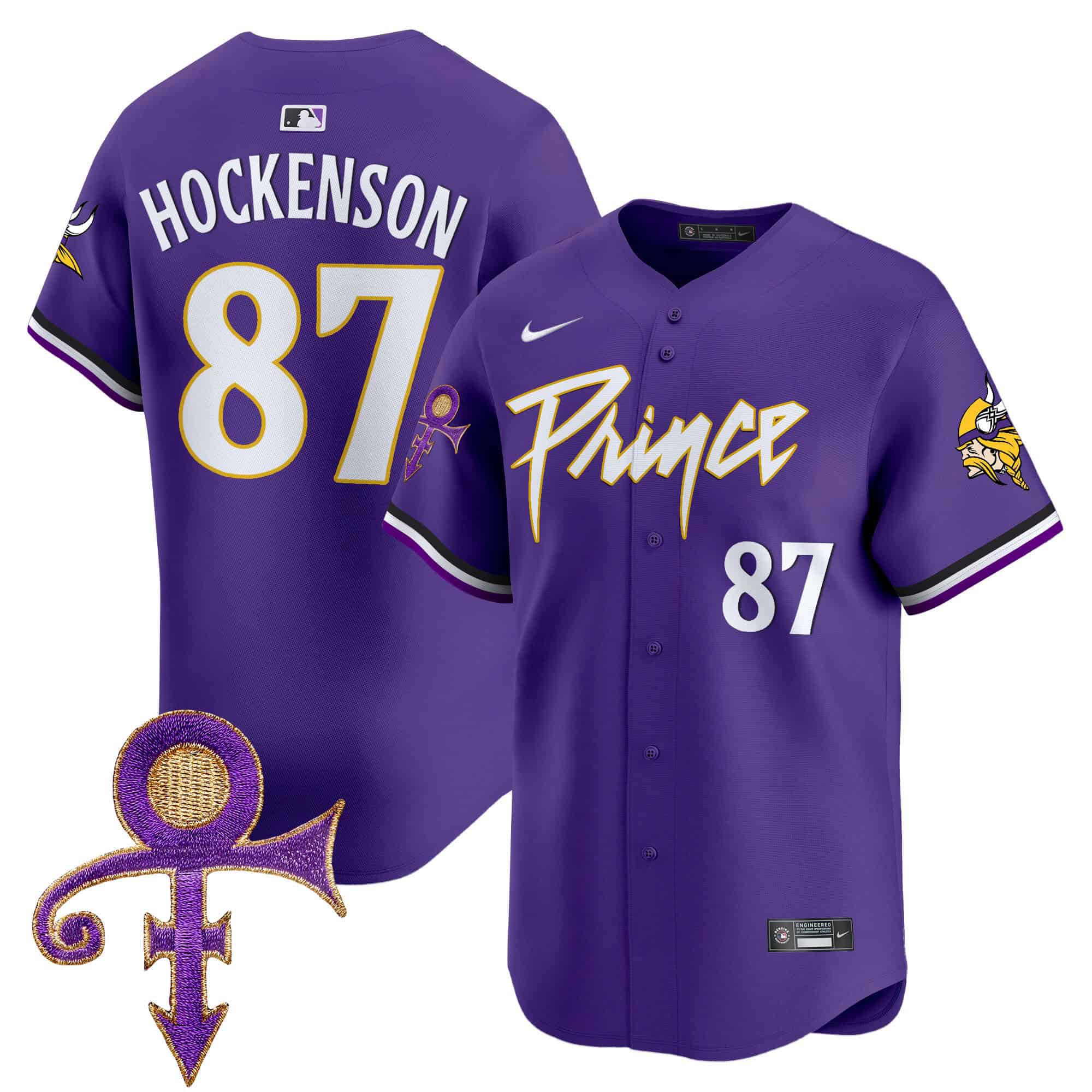 Men Minnesota Vikings 87 Hockenson Purple 2024 Nike Prince Patch Vapor Premier Limited NFL Jersey